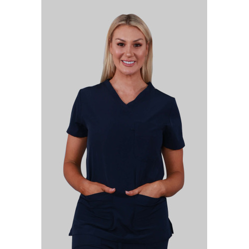 V-Neck Four Pockets Scrub Top (Navy) V-Neck Four Pockets Scrub Top (Navy)